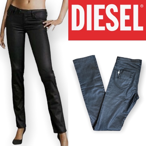 Diesel Livy Coated Biker Skinny Jeans 